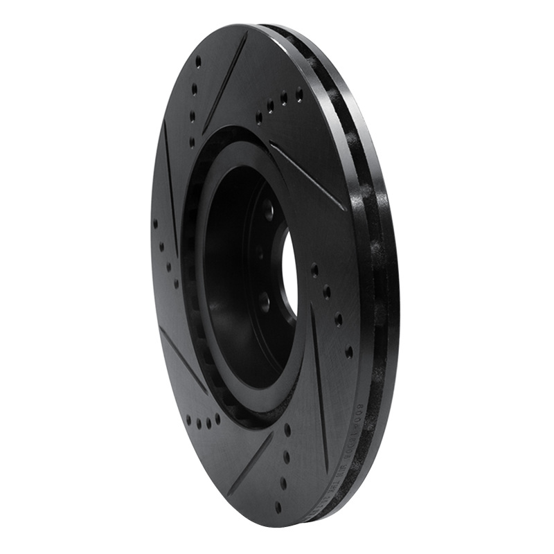 Alfa Romeo 164 Brake Rotor (1) - Front Right - R1 Concepts - Drilled & Slotted - Black - `91-`20